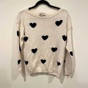 Essentiel Hearts Allover Sweater Size S -super cute!